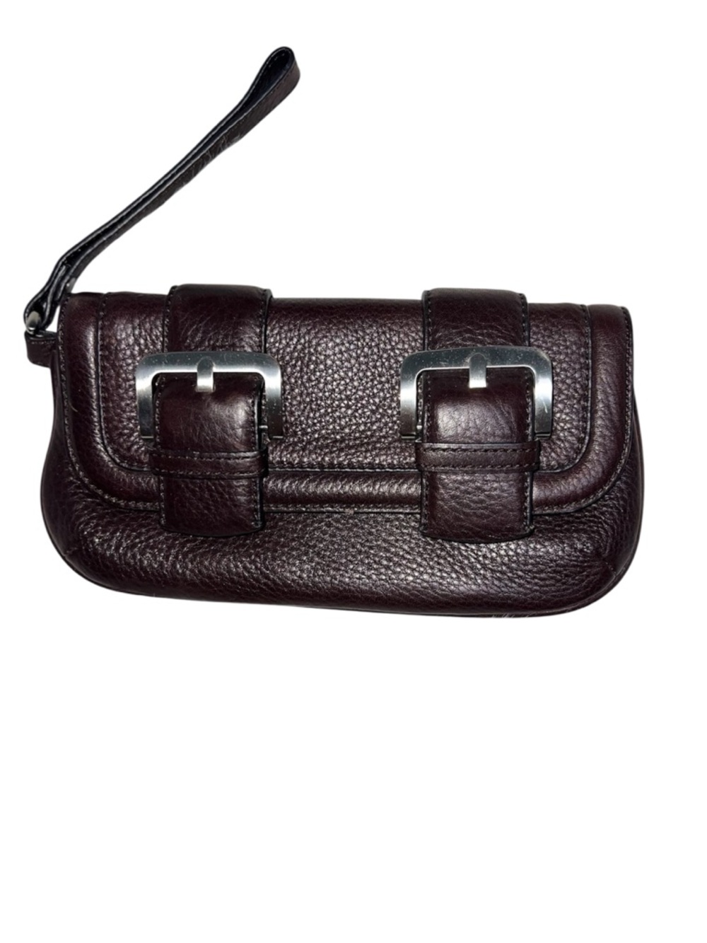 Kenneth Cole New York  Dark Brown Leather Wristlet Clutch